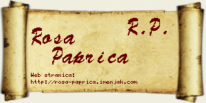 Rosa Paprica vizit kartica